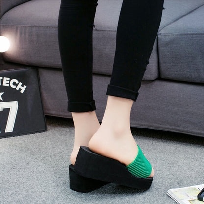 New elastic flat bottom slope with a lady sandals and slippers in wholesale trade platform