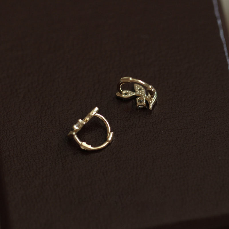 Leaf Earrings S925 Sterling Silver Gold Plated Ear Clip Fashionable All-match Elegant Gentle Design