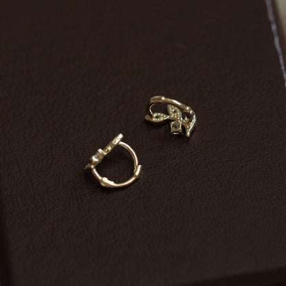 Leaf Earrings S925 Sterling Silver Gold Plated Ear Clip Fashionable All-match Elegant Gentle Design