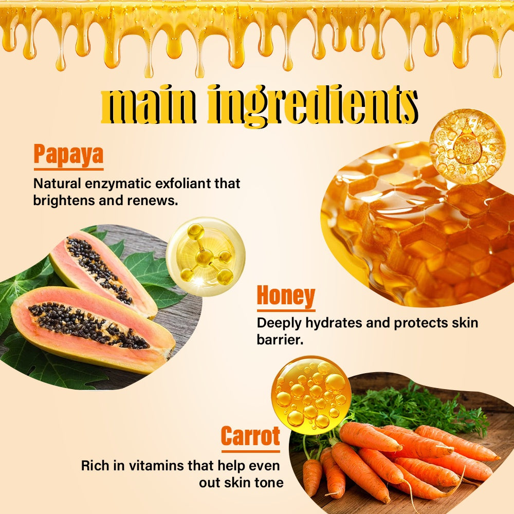 Papaya & Carrot Body Scrub Lightening Face Skin Care Whitening Anti-aging 500ml