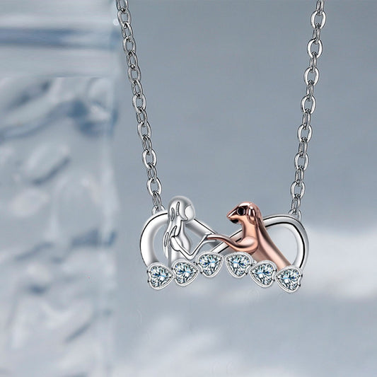 Infinite Symbol Fashion Style Jewelry Ornament Gentle Puppy Guardian Pendant Necklace For Women