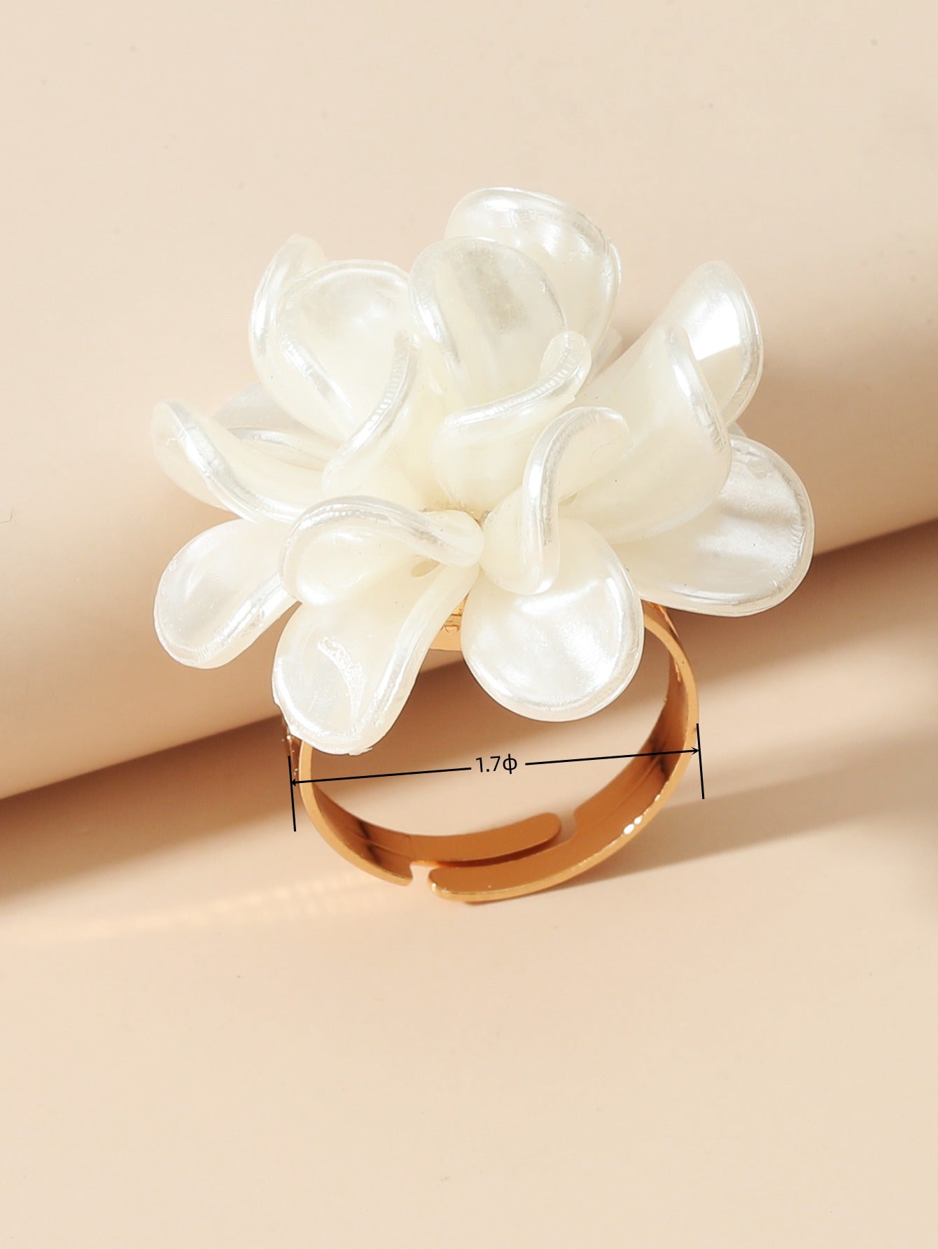 Style Exaggerated Personalized Fashion Elegant French Gentle Camellia Ring