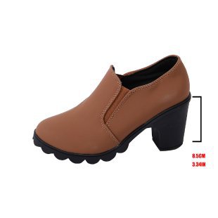 Womens Stylish Chunky-heel Shoes With A Thick Sole And Round Toe