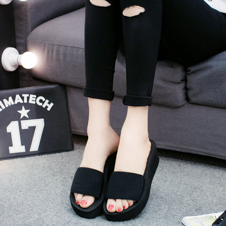 New elastic flat bottom slope with a lady sandals and slippers in wholesale trade platform
