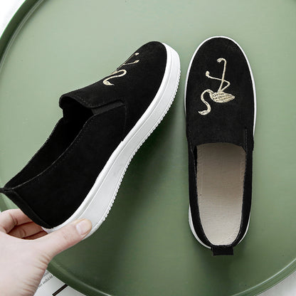 Lovebird student shoes canvas loafers autumn