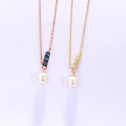 14K Rose Gold Jewelry New Korean Pearl Necklace Pendant all-match gold custom simple and elegant fashion wholesale