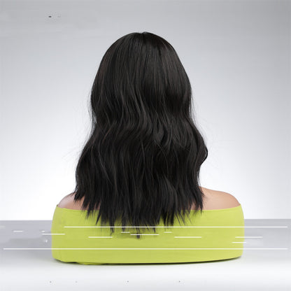 Medium Gradient White Shoulder-length Short Straight Hair Wig