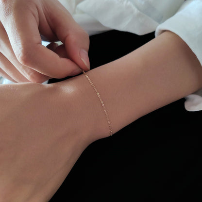 14K Gold Slim  Gentle Pigmented Bracelet