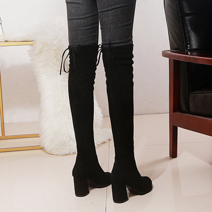 Women's Fashion Elastic Autumn High-heeled Boots
