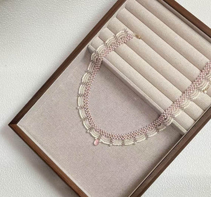 Hand-woven Gentle Lace Beaded Beads Of Necklace Tassel Necklace For Women