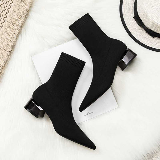 Thin Skinny Women's High Heeled Pointed Ankle Boots
