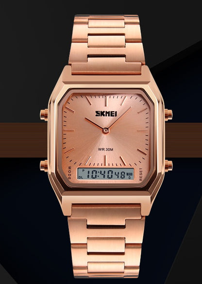Retro Classic Business Steel Strap Electronic Watch