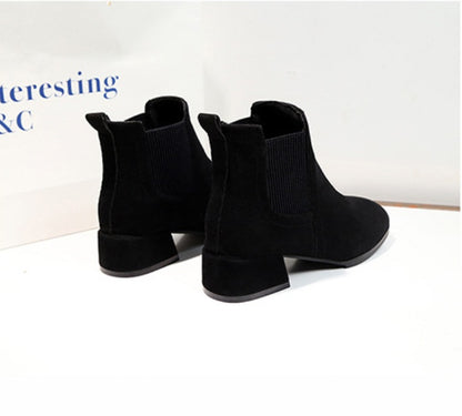Rough heeled boots