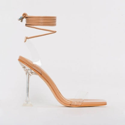 Candy Color Stiletto Sandals With Ankle Straps, Size 43 Women's Shoes