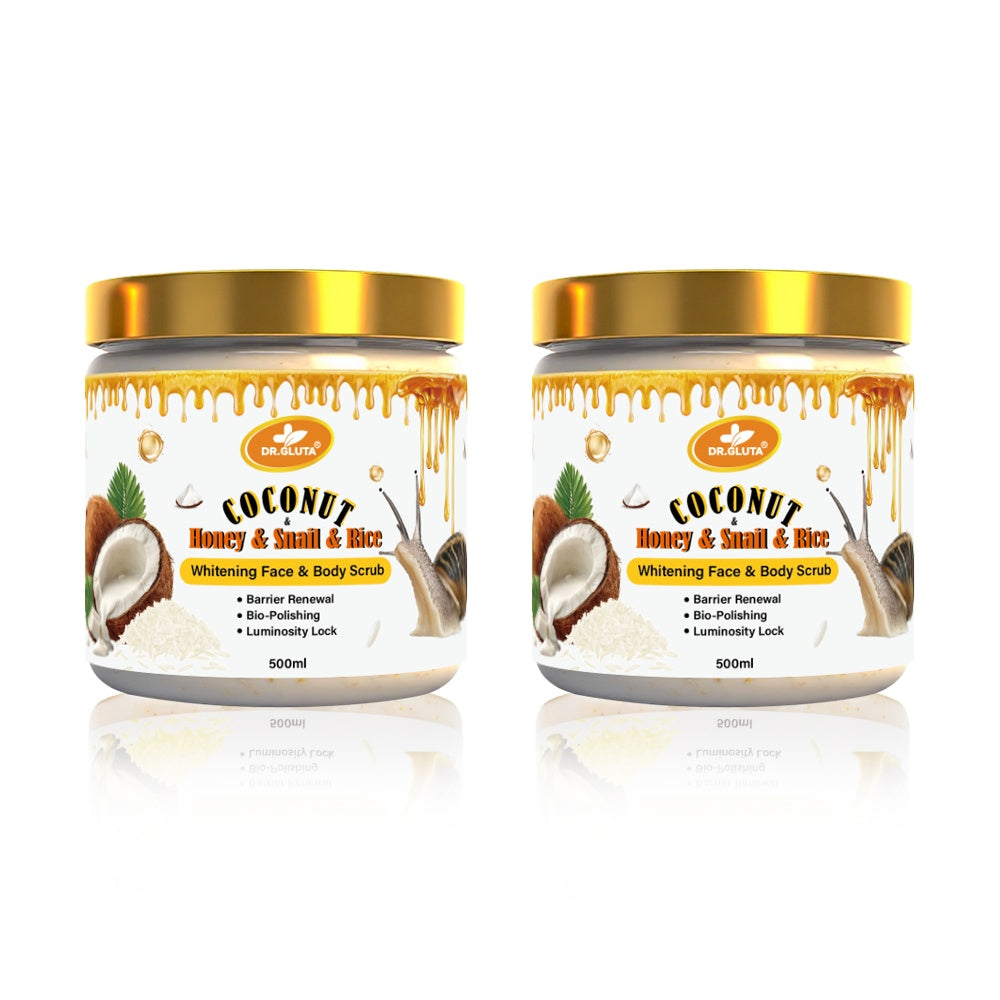 Coconut & Snail & Rice Body Scrub Whitening Skin Care Lightening Face Anti-aging 500ml