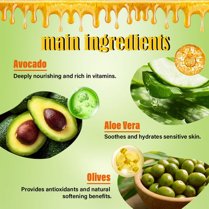 Avocado & Olives Body Scrub Lightening Face Skin Care Whitening Body Surub 500ml