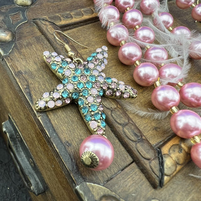 Retro Fashion Elegant Gentle Lady Style Full Five-pointed Star Pearl