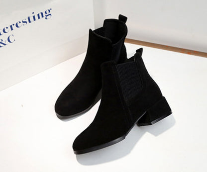 Rough heeled boots