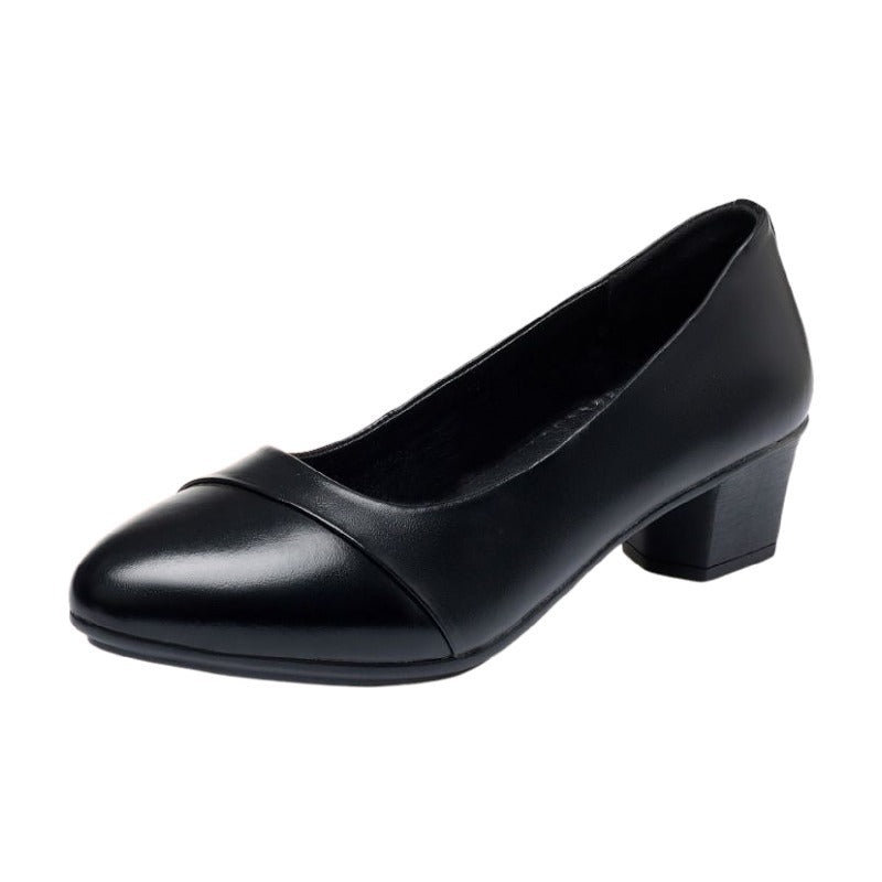 Female Low Heel Soft Bottom Comfortable And Non-slip Fashion Leather Shoes