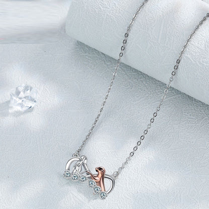 Infinite Symbol Fashion Style Jewelry Ornament Gentle Puppy Guardian Pendant Necklace For Women
