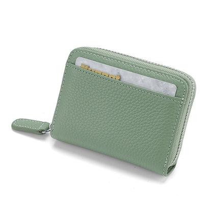 RFID Genuine Leather Card Wallet Men Women Purse With Coin Pocket Zipper Credit Card Holder Small Wallets Bags