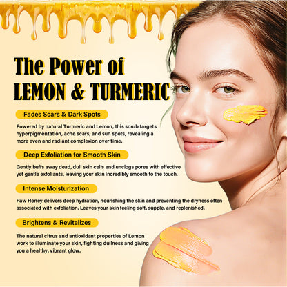 Lemon & Honey Turmeric Body Scrub Lightening Face & Body Whitening Skin Care 500ml