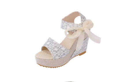 Manufacturers selling spring and summer new explosion network bookeen sexy mouth shoes wedge sandals black women's sandals