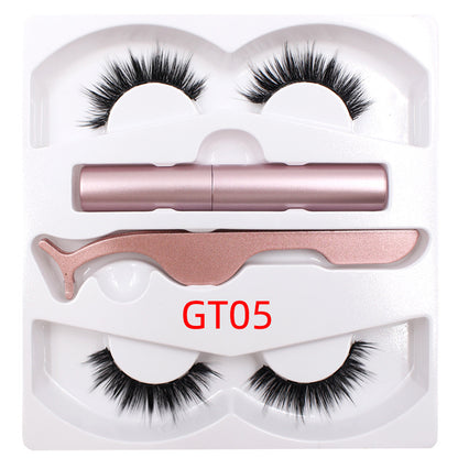 Magnetic Liquid Eyeliner & Magnetic False Eyelashes & Tweezer Set Waterproof Long Lasting Eyeliner False Eyelashes