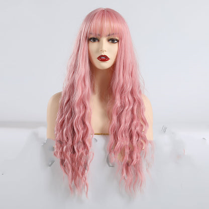 Wig Women's  Bangs Wavy Long Curly Hair