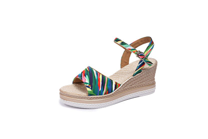 Wedge Leopard Print Large Size Shoes