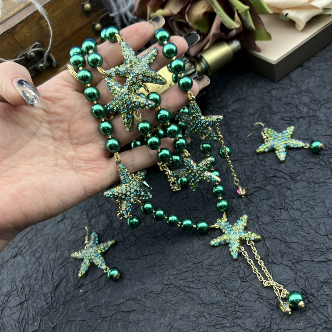 Retro Fashion Elegant Gentle Lady Style Full Five-pointed Star Pearl