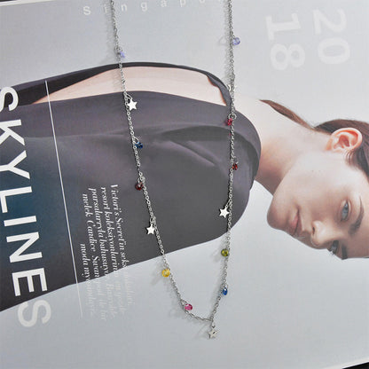 Love Star Exquisite Zircon Gentle Wind Temperament Simple Clavicle Chain