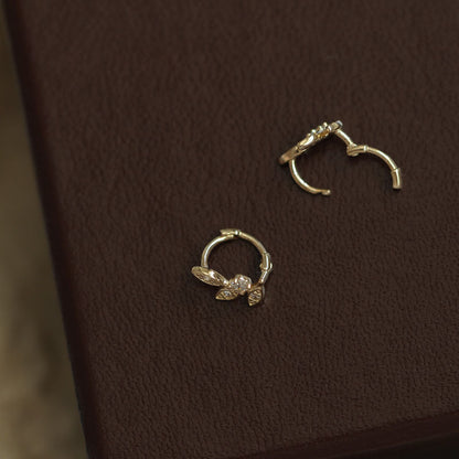 Leaf Earrings S925 Sterling Silver Gold Plated Ear Clip Fashionable All-match Elegant Gentle Design