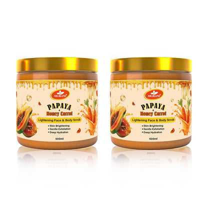 Papaya & Carrot Body Scrub Lightening Face Skin Care Whitening Anti-aging 500ml