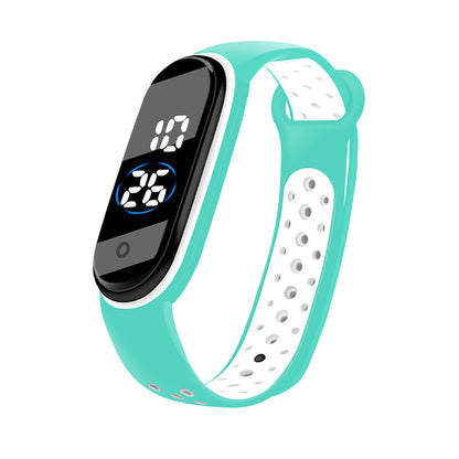 Two-color Band Electronic Watch Youth Sports Watch Boy Swimming Waterproof Led Student Watch