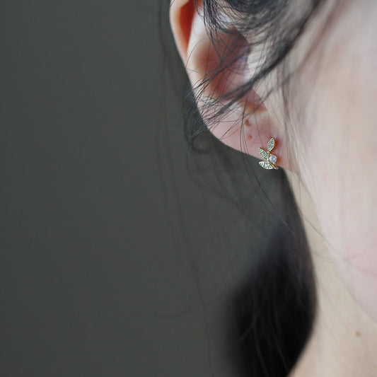 Leaf Earrings S925 Sterling Silver Gold Plated Ear Clip Fashionable All-match Elegant Gentle Design