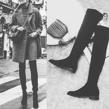 Women's Fashion Elastic Autumn High-heeled Boots