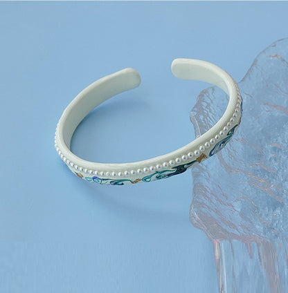Elegant And Gentle Antique Hand-painted Gold Foil Hand-drip Oil Bracelet