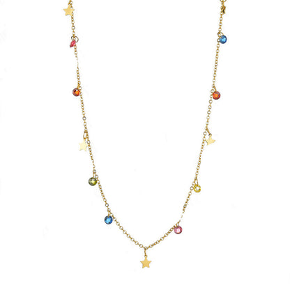 Love Star Exquisite Zircon Gentle Wind Temperament Simple Clavicle Chain