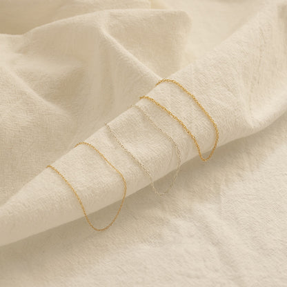 14k Gold Superfine Gentle Wave Chain Bracelet