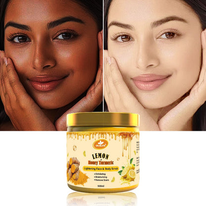 Lemon & Honey Turmeric Body Scrub Lightening Face & Body Whitening Skin Care 500ml