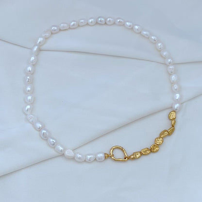 Light Luxury Gentle Elegant Style Irregular Baroque Freshwater Pearl Bracelet Necklace