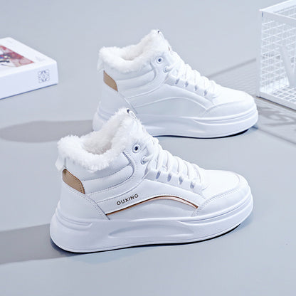 Fleece-lined High-top Insulated Casual Cotton Shoes
