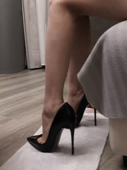 Hotel Work Shoes Women's Black High Heels Stiletto Heel