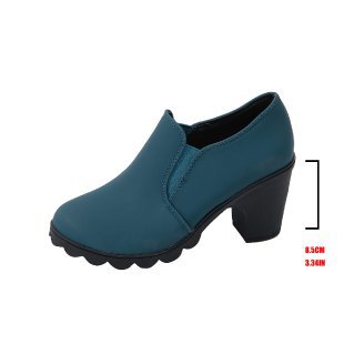 Womens Stylish Chunky-heel Shoes With A Thick Sole And Round Toe