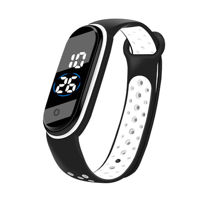 Two-color Band Electronic Watch Youth Sports Watch Boy Swimming Waterproof Led Student Watch