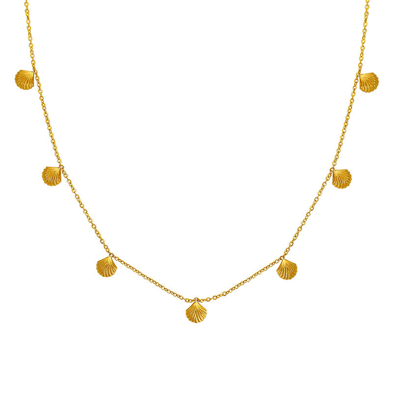 Light Luxury Small Shell Pendant Necklace Gentle Elegant All-match Non-fading