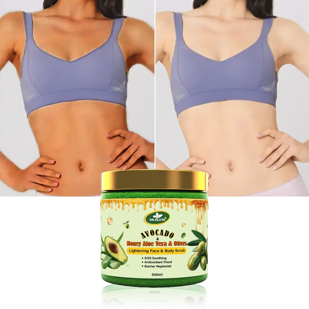 Avocado & Olives Body Scrub Lightening Face Skin Care Whitening Body Surub 500ml