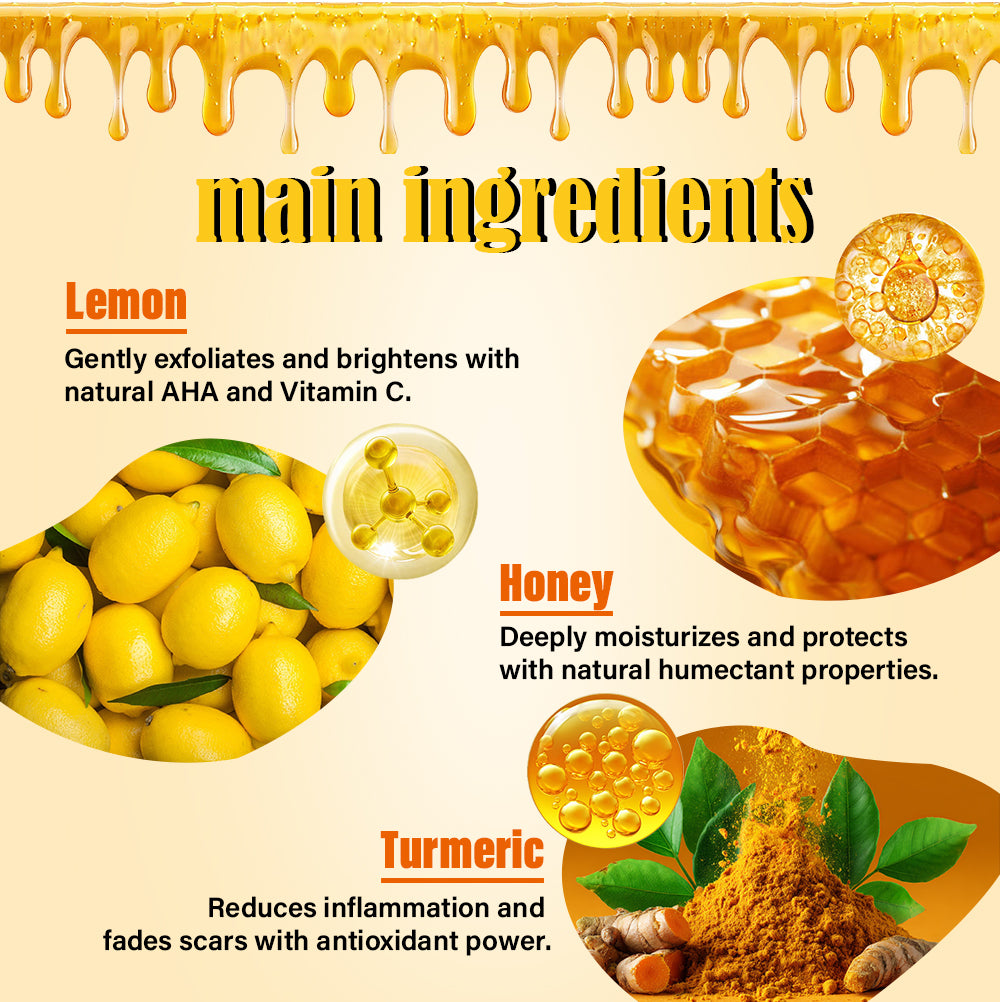 Lemon & Honey Turmeric Body Scrub Lightening Face & Body Whitening Skin Care 500ml