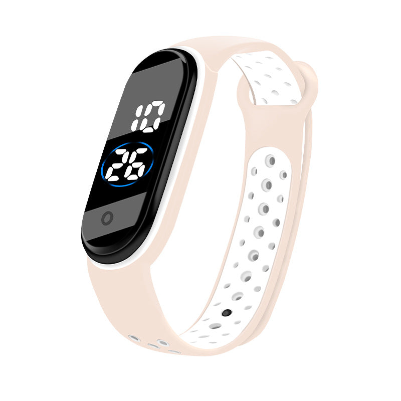 Two-color Band Electronic Watch Youth Sports Watch Boy Swimming Waterproof Led Student Watch